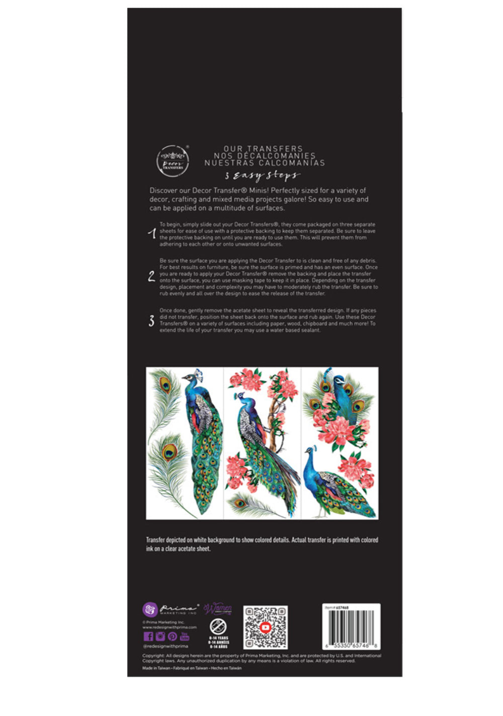 Re-Design With Prima Decor Transfer - Royal Peacock - 6” x 12”