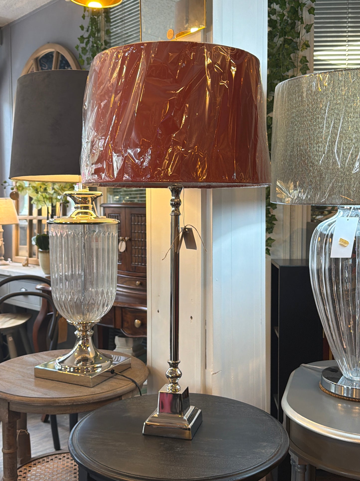 Claudius Nickel Metal Stick Table Lamp Base - Unique Home Pieces