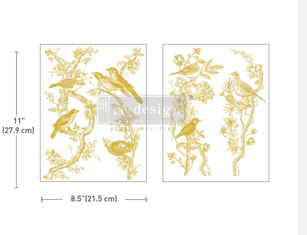 Re-Design With Prima Middy Transfers -Golden Serenade - 8.5” x 11”