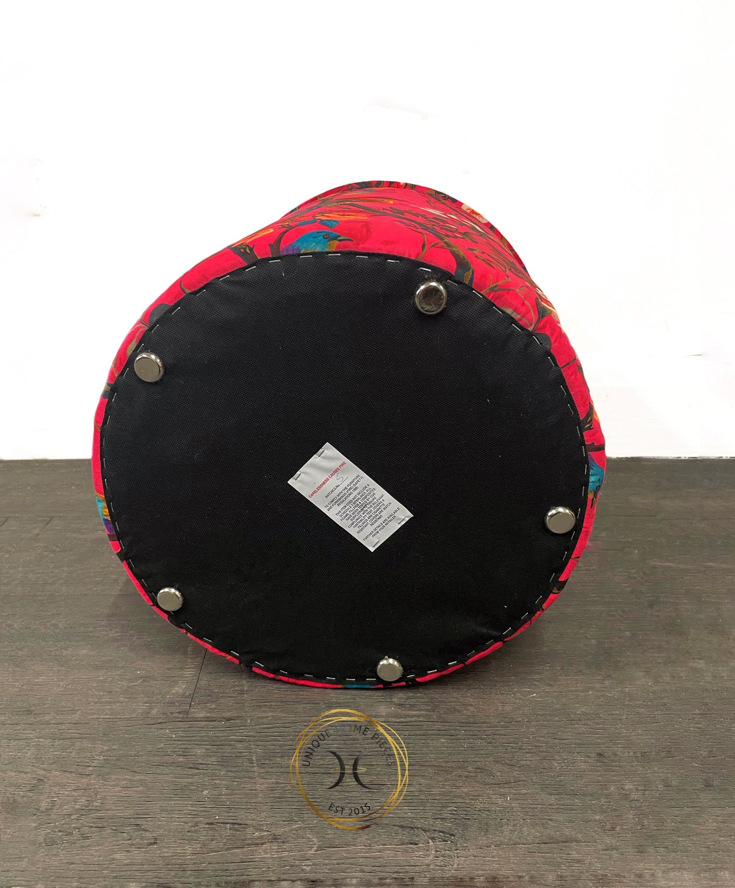 Bespoke Handmade Hot Pink Bird Drum Stool/Dressing Table Stool