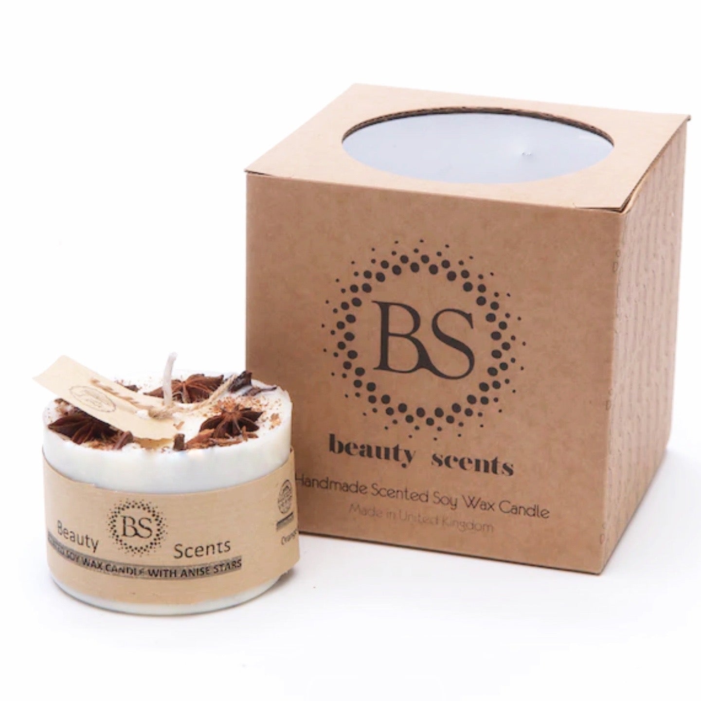 Beauty Scents Small Scented Candles Topped with Berries and Star Anise