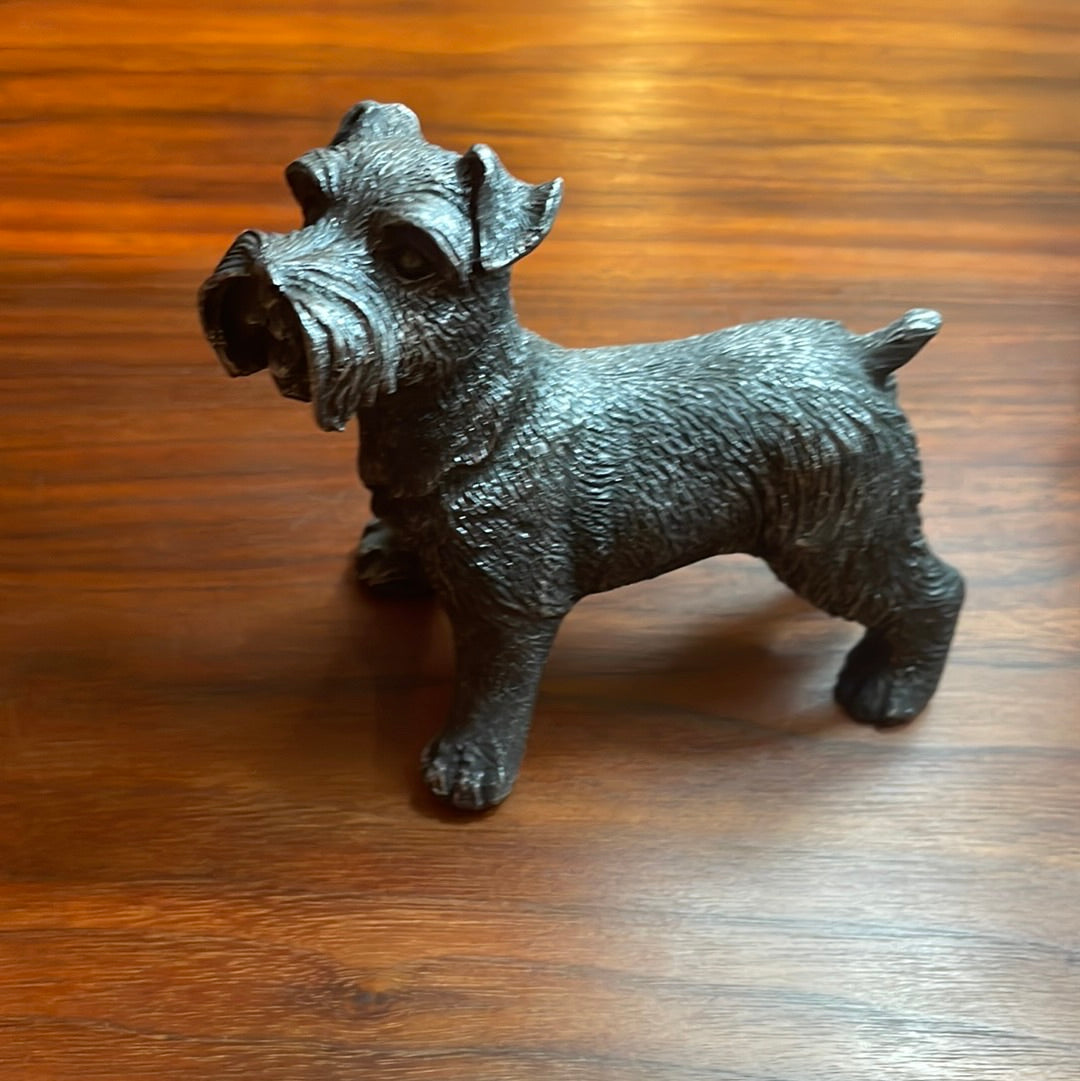 Schnauzer Dog Silver Effect Sculpture Ornament/Figurine
