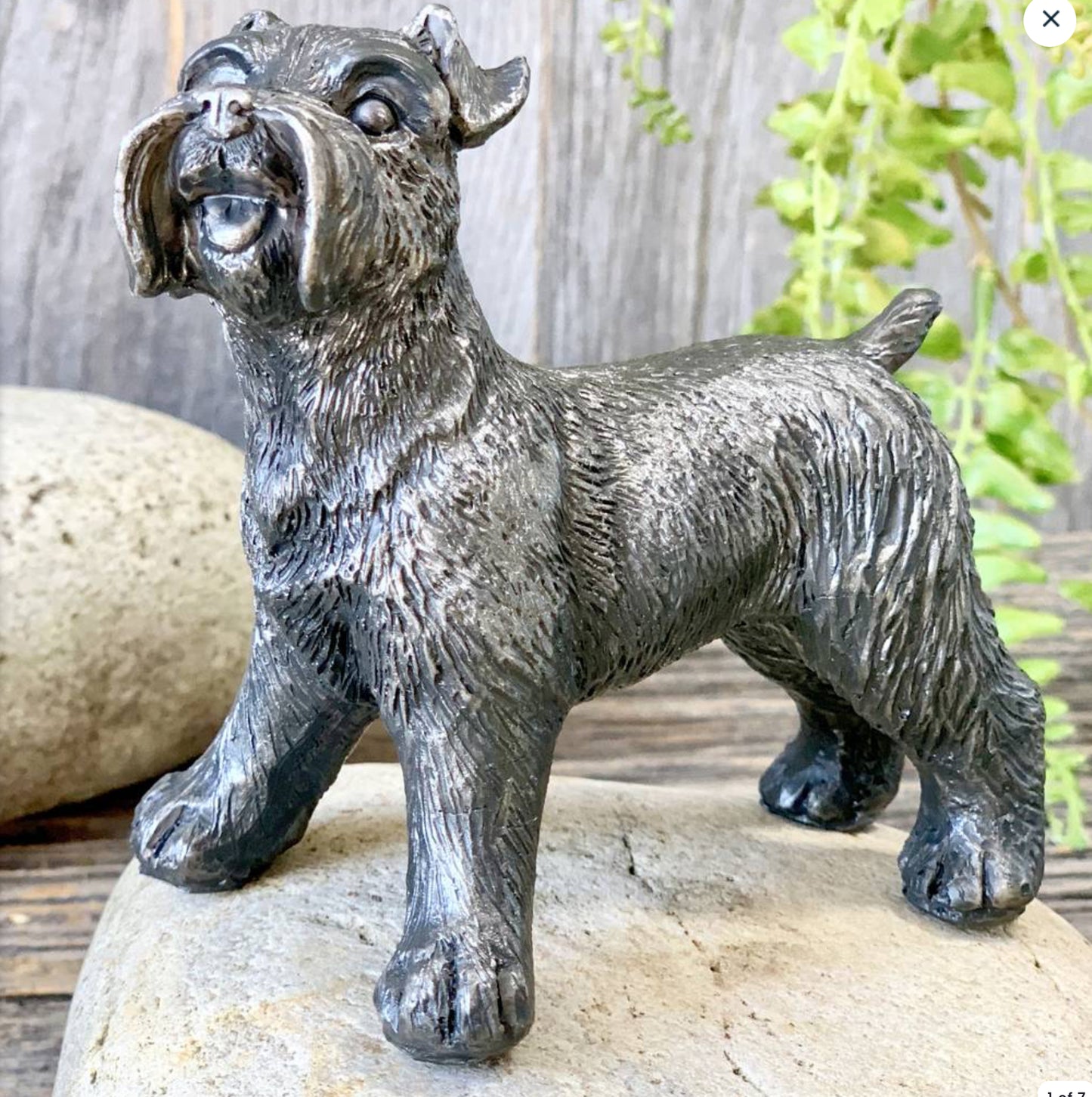 Schnauzer Dog Silver Effect Sculpture Ornament/Figurine