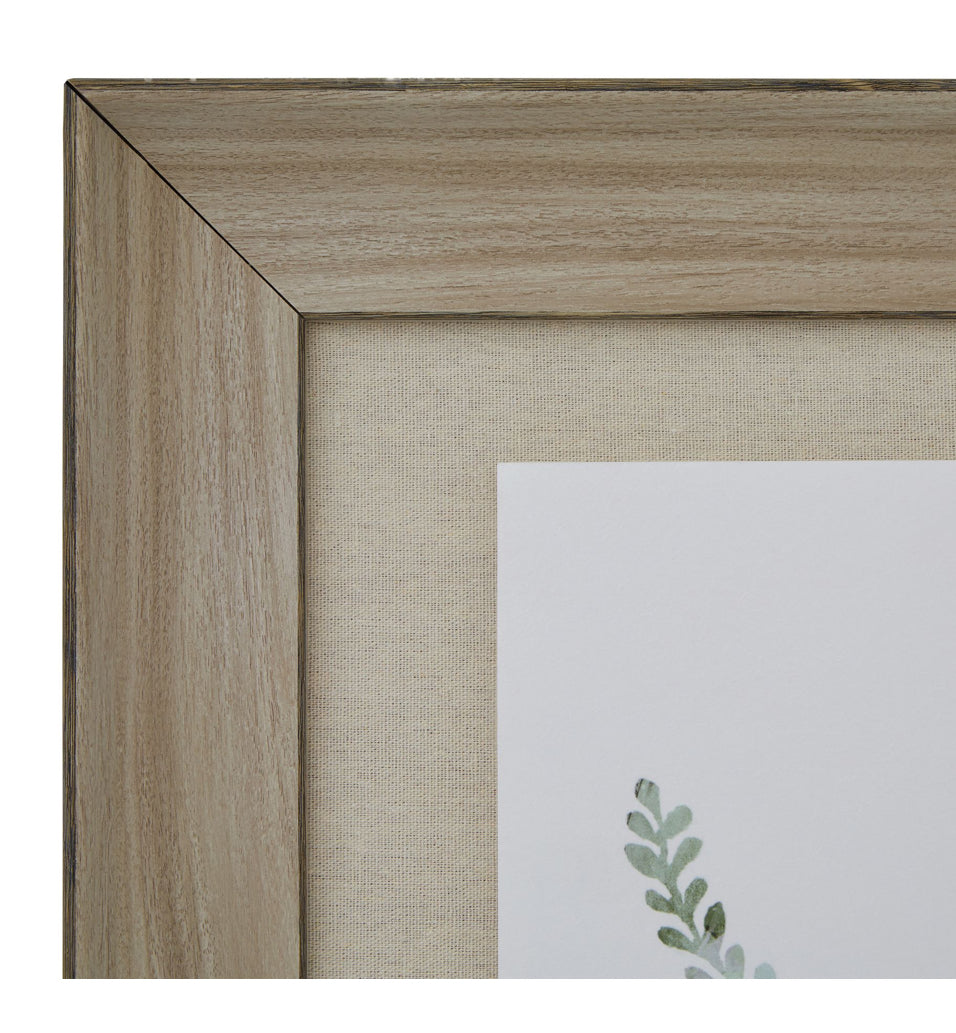 Watercolour Delicate Fern In Washed Wood Frame