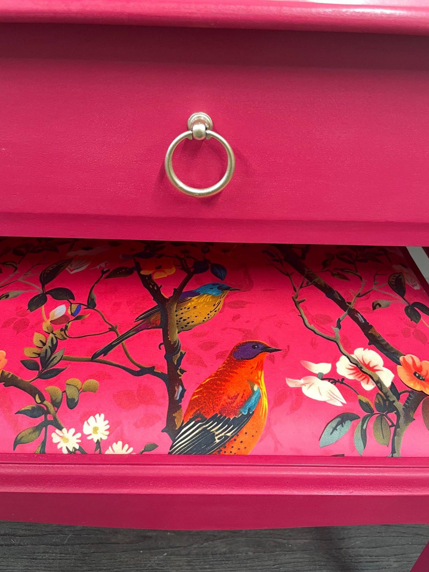 Stag Hot Pink 5 Drawer Mirrored Dressing Table With Stool