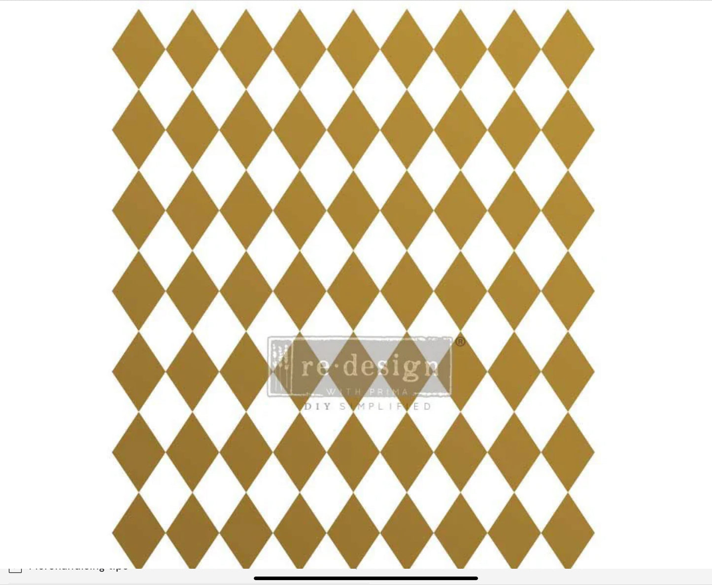 Re-Design With Prima Decor Transfer - Gold Harlequin - 24” x 35”
