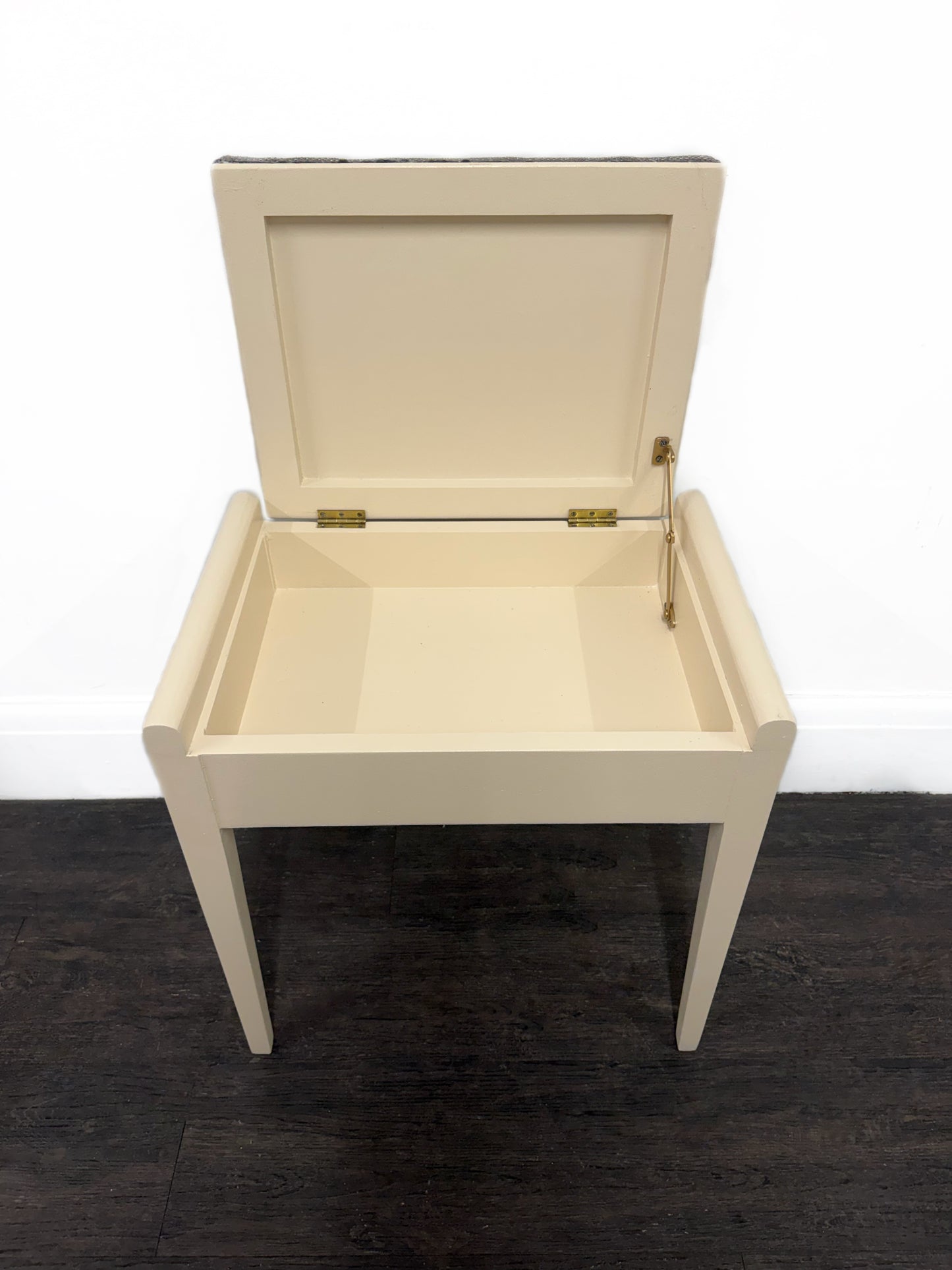 Cream And Brown Piano Stool