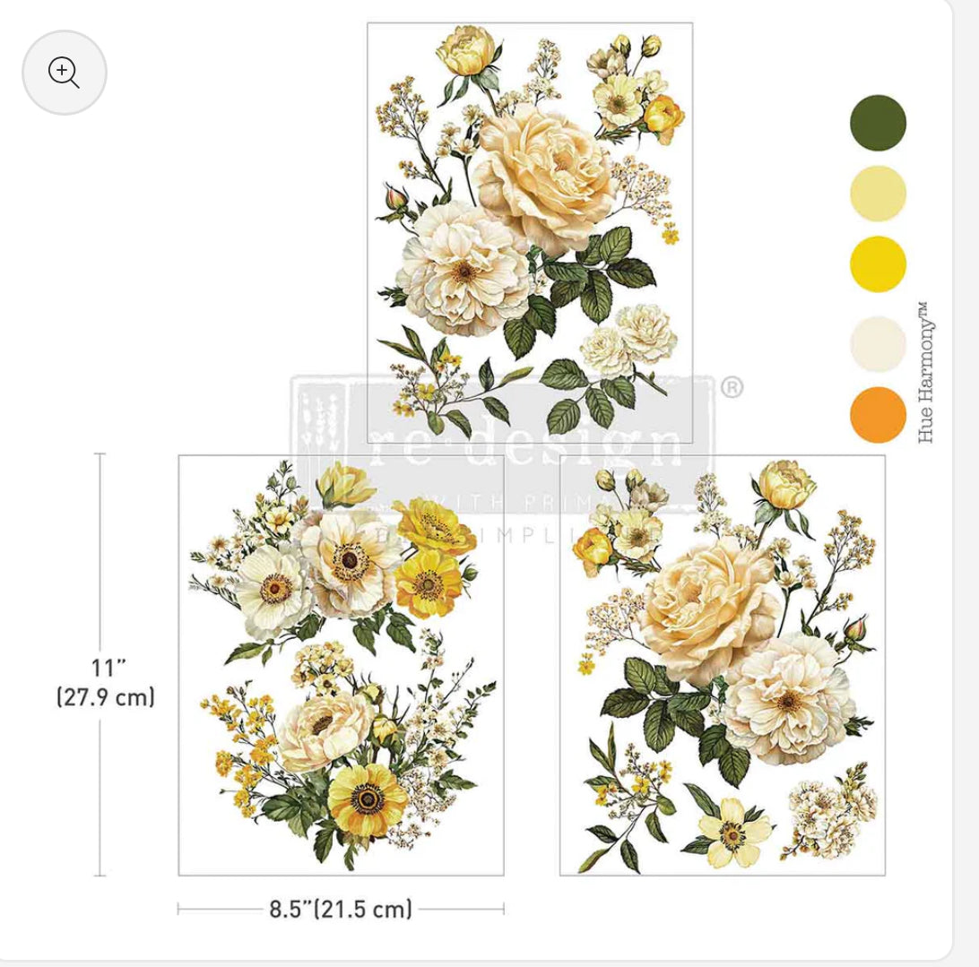 Re-Design With Prima Middy Transfers - Yellow Bliss - 8.5” x 11”