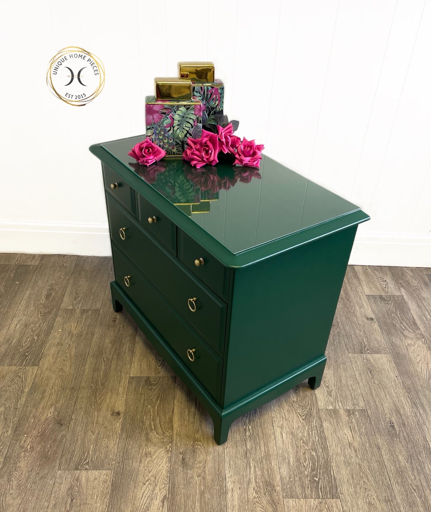 Stag Emerald Green 5 Drawer Chest