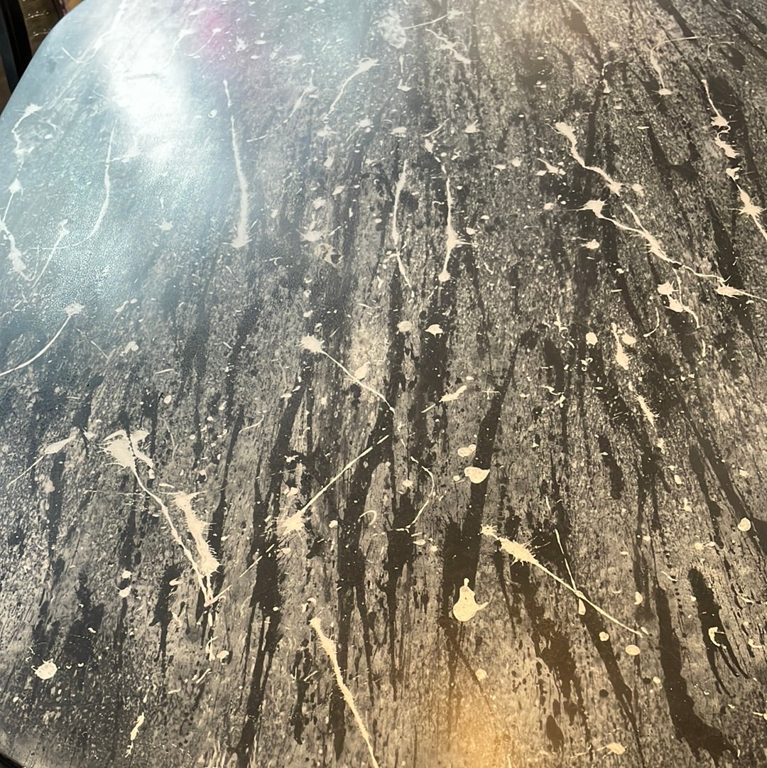 Epoxy Resin Dining Table Black, White, Grey, Silver Design And 4 Chairs