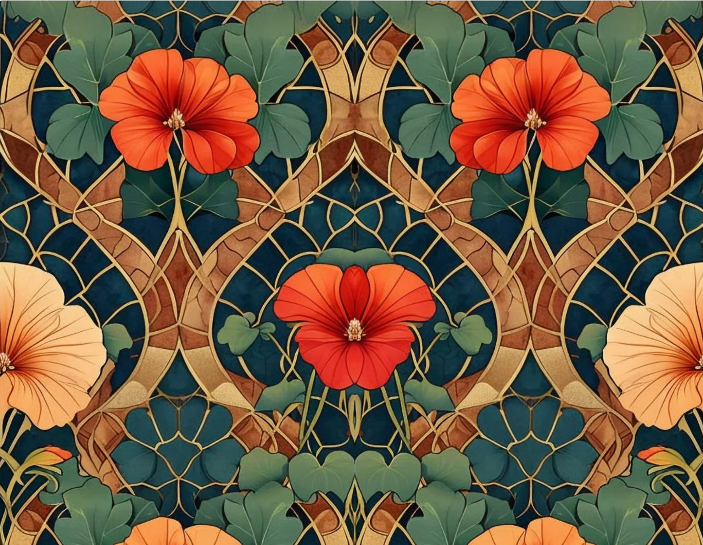 Mint by Michelle Decoupage Paper - Stained Glass Blossoms