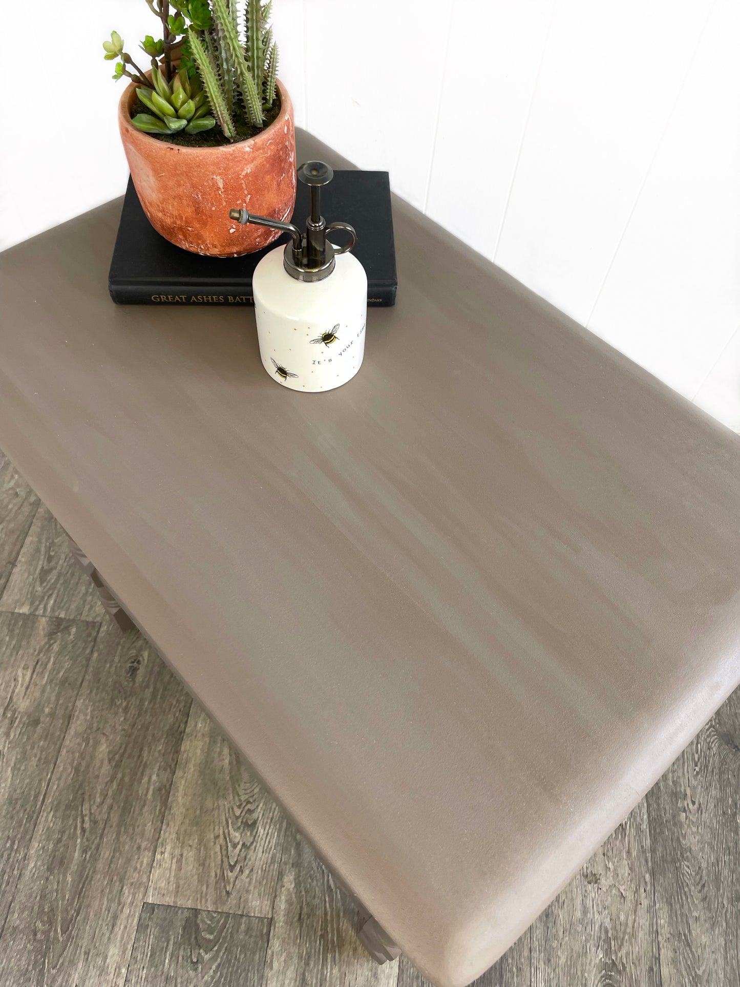 Priory Beige Two Drawer Console Table, Brown Side Table