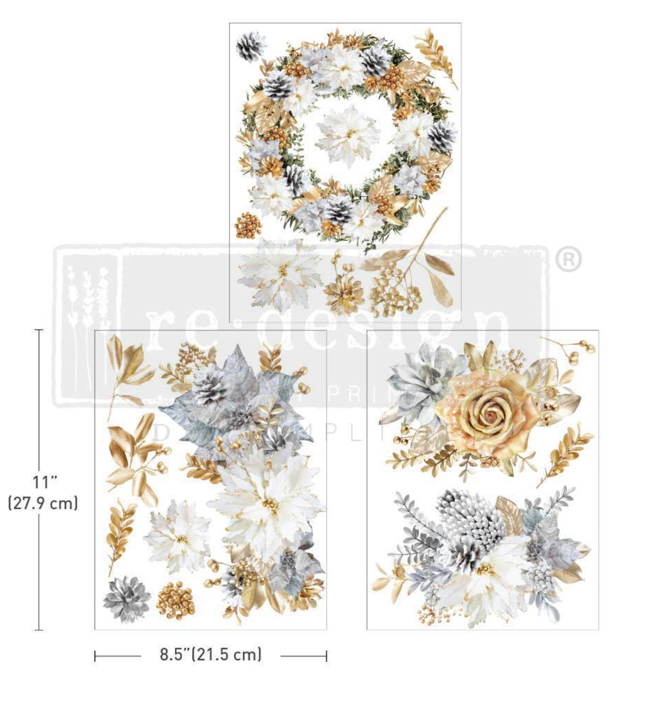 Re-Design With Prima Middy Transfer - A Gilded Moment 8.5” x 11”