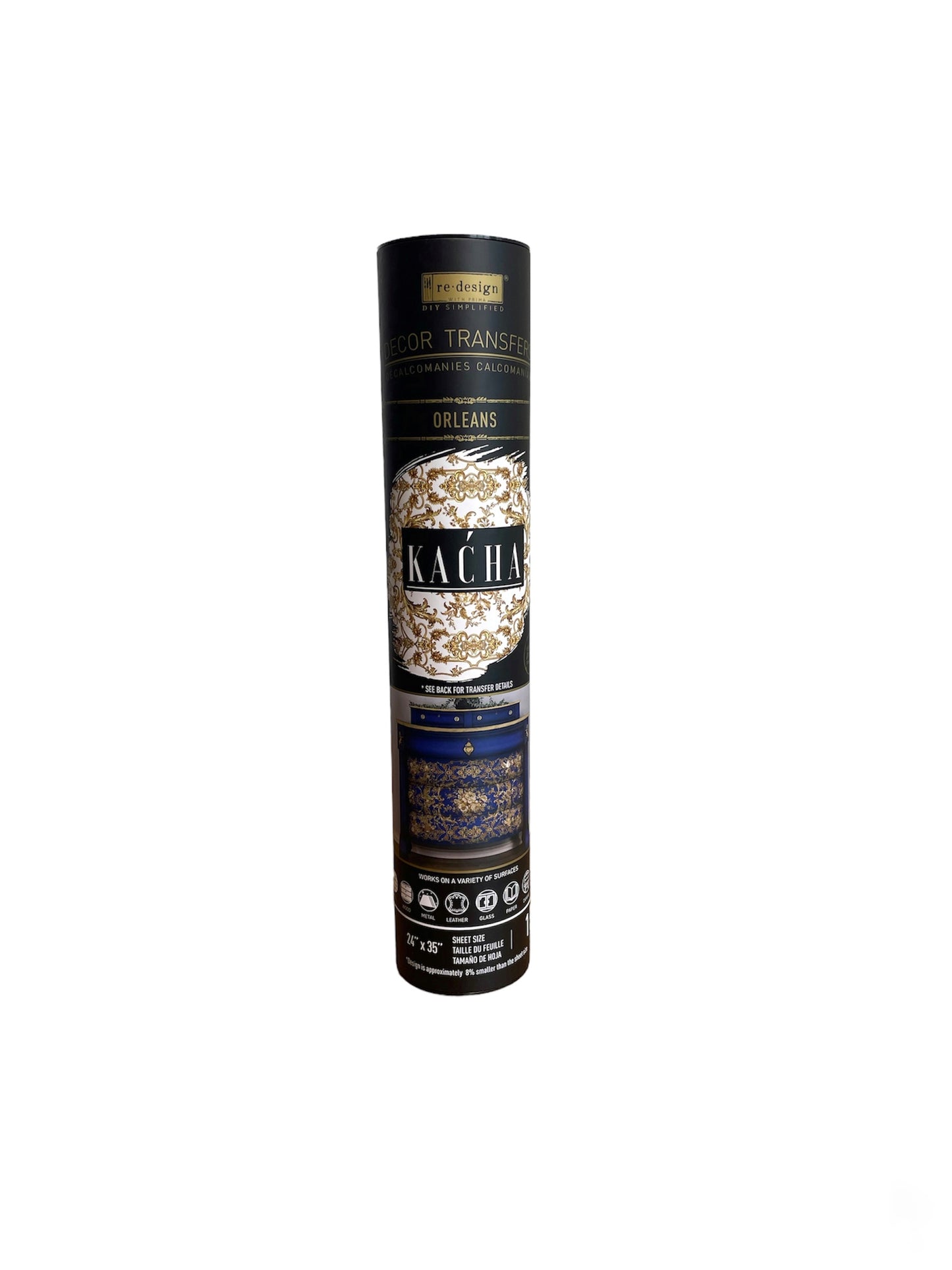 Re-Design With Prima Decor Transfers - Gold Foil -Manor Swirls By Kacha
