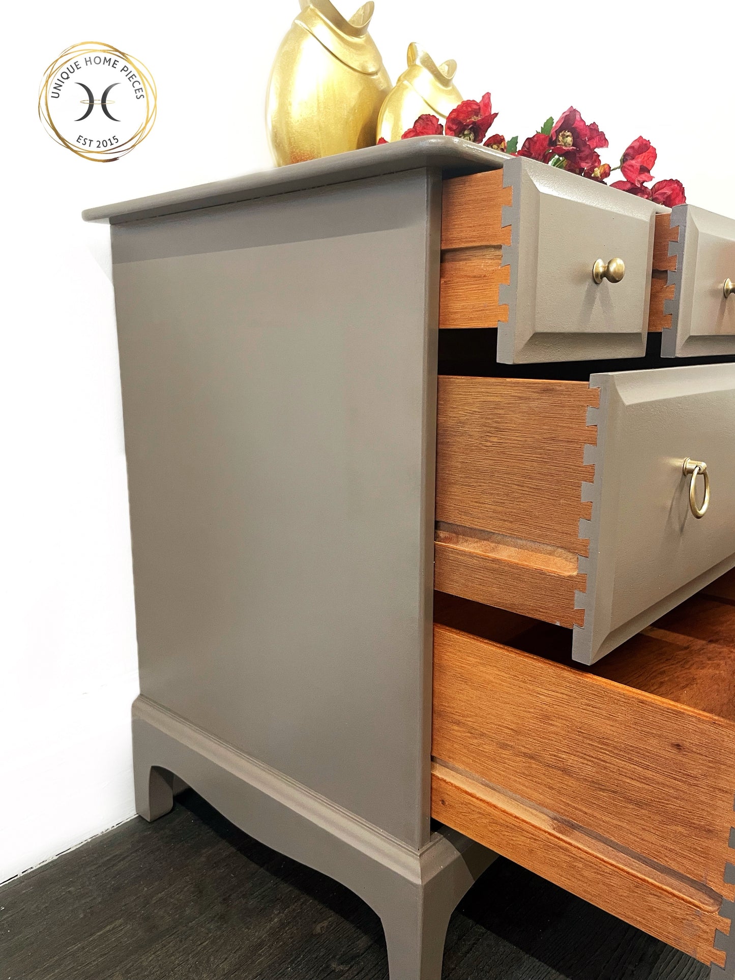 Beige Stag 5 Drawer Chest