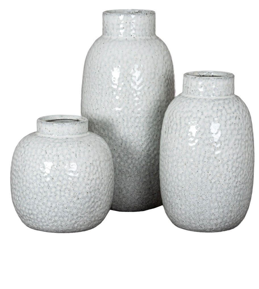 Cairn Dimple Small White Vase - Unique Home Pieces