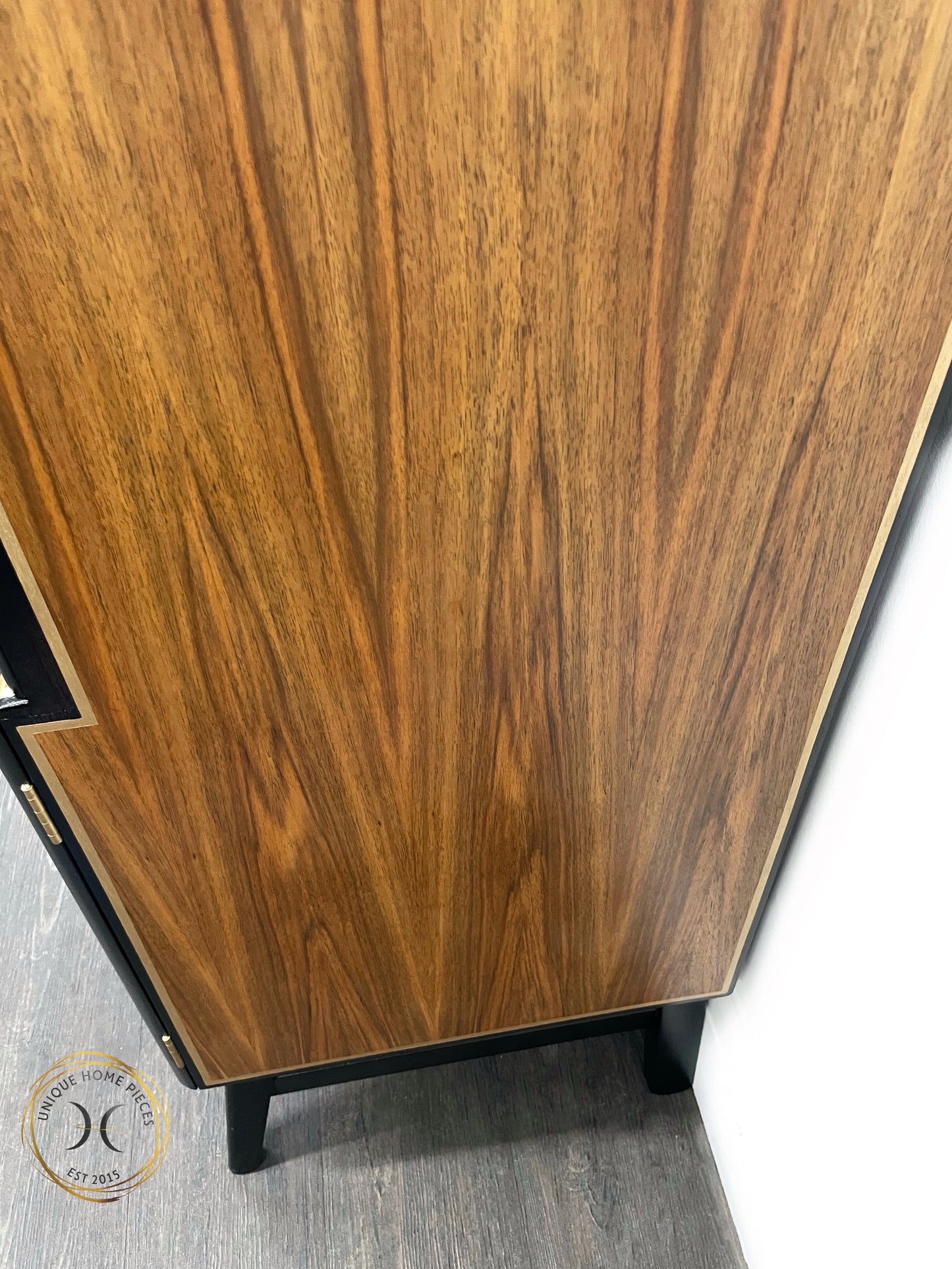 Beautility MCM Drinks Cabinet, Black Display Sideboard