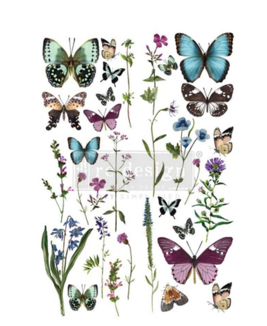 Re- Design With Prima Decor Transfers - Butterfly Oasis - 24’ x 35”