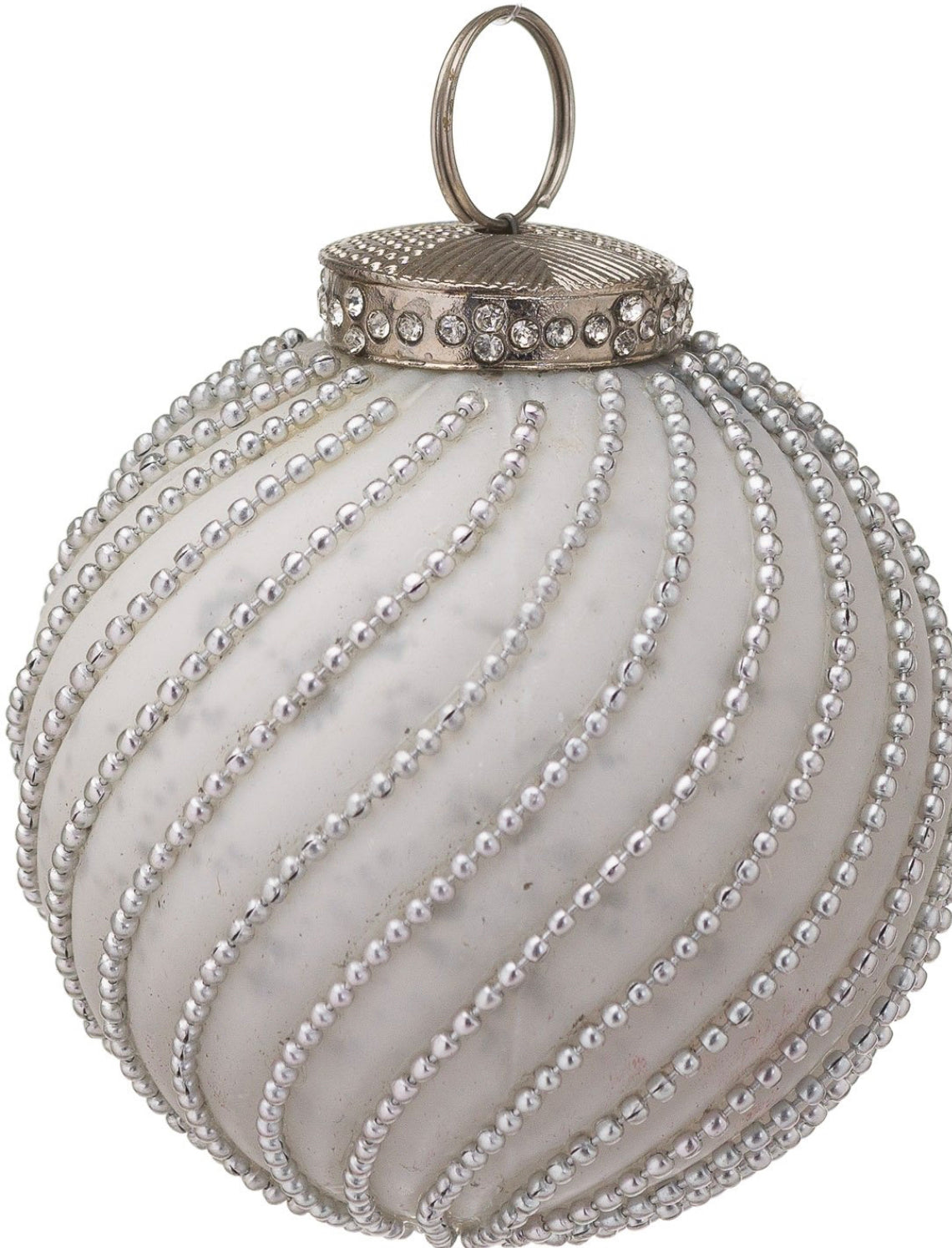 The Noel Collection White Swirl Bauble