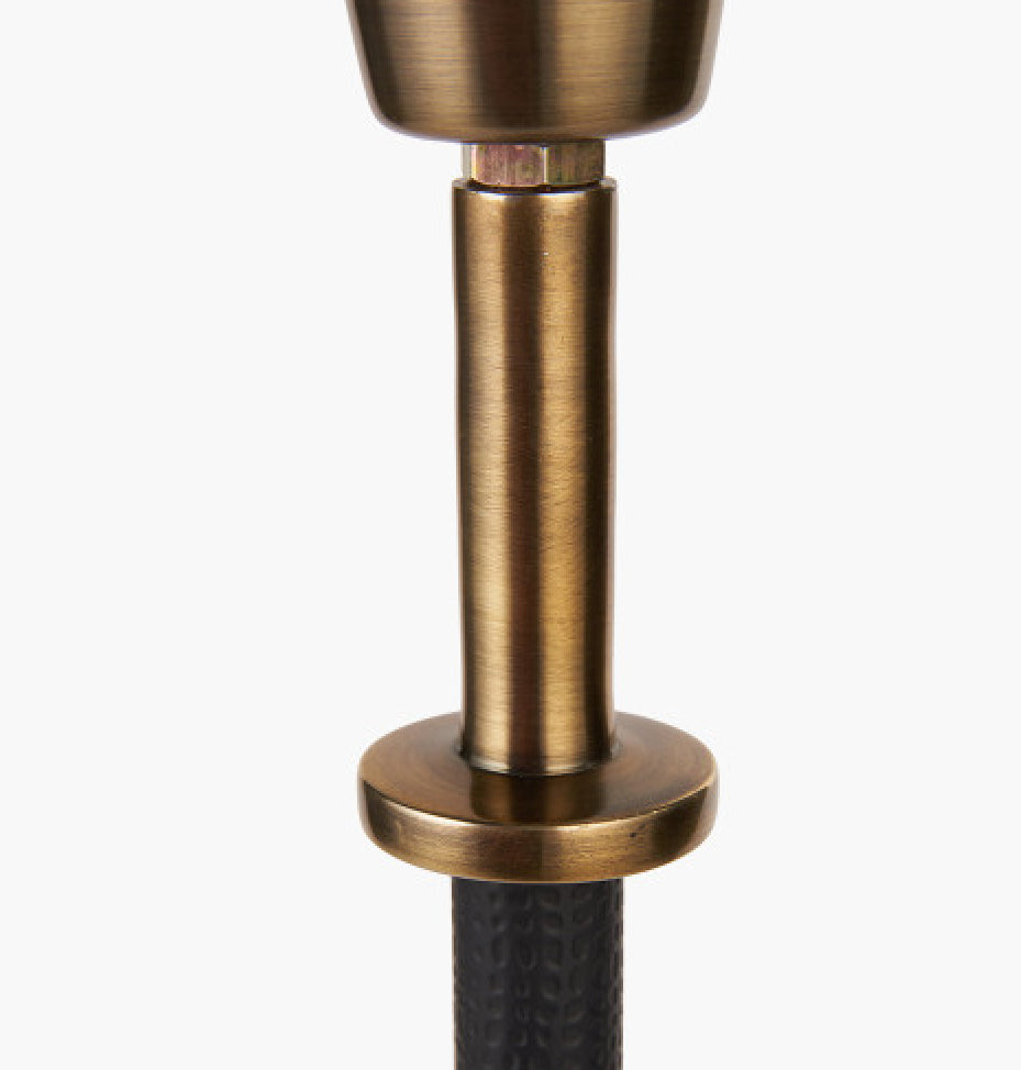 Antoine Black Croc And Antique Brass Metal Table Lamp Base