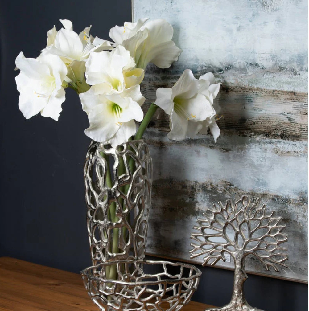 Ohlson Silver Perforated Coral Inspired Vase By Hill Interiors
