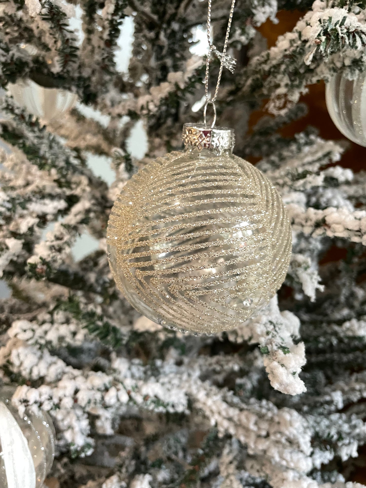 The Noel Collection Abstract Glitter Bauble 21989 - Unique Home Pieces
