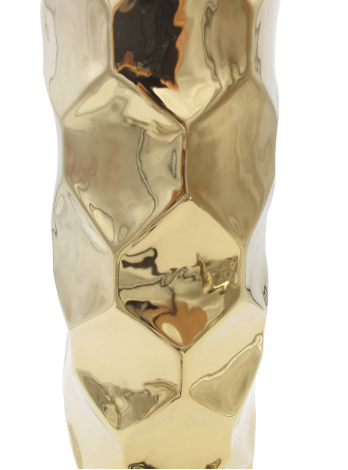 40cm Gold Hexagon Design Vase - Unique Home Pieces