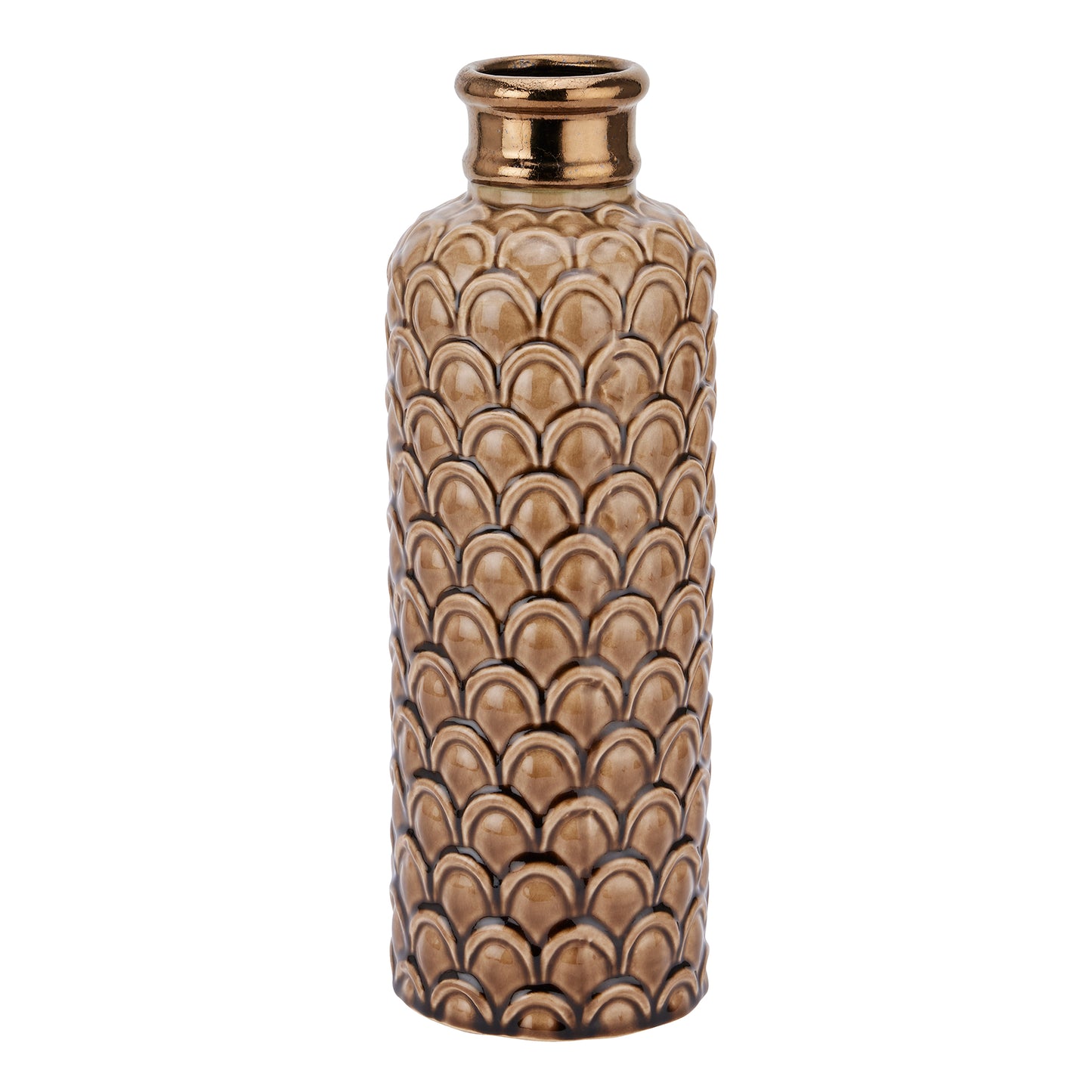 Serville Collection Caramel Green Scalloped Vase - Unique Home Pieces