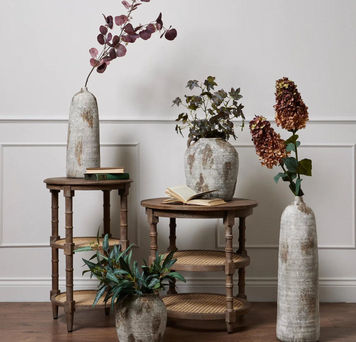 Raffles Brown Tall Round Side Table