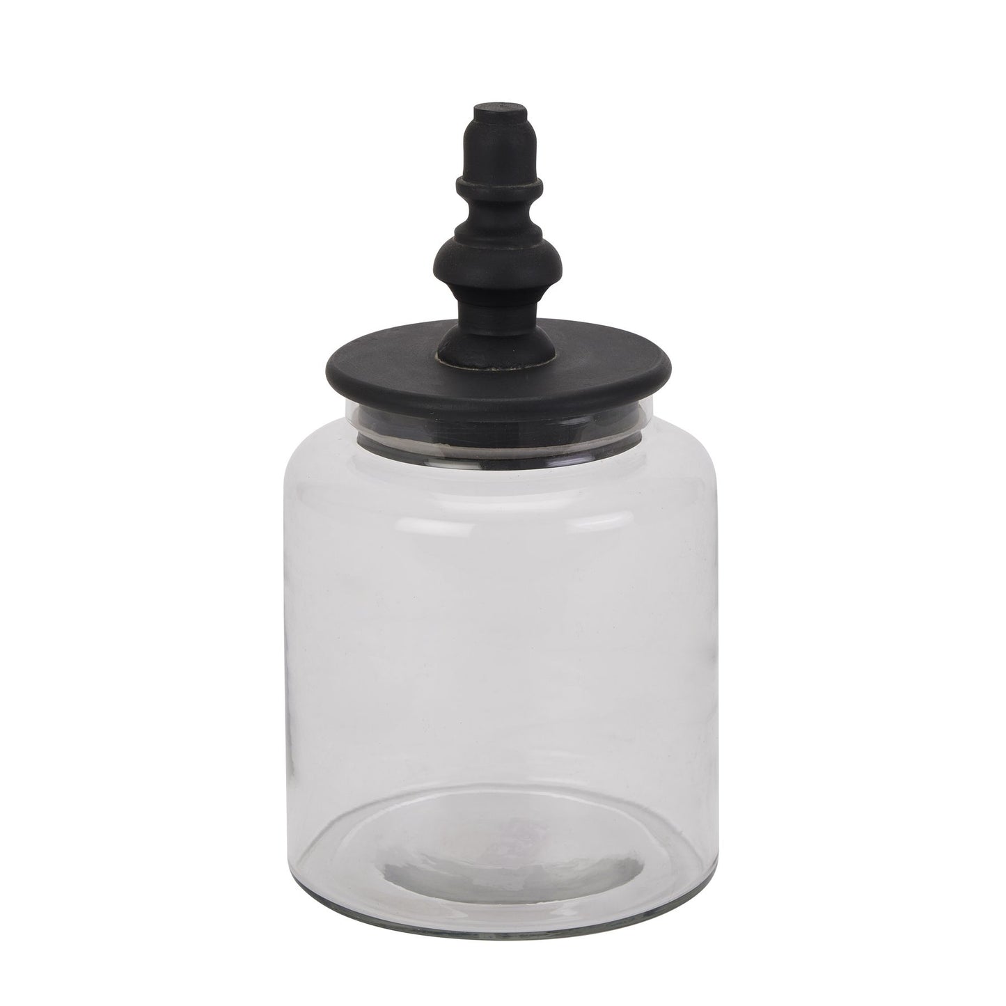 Black Finial Glass Cannister - Unique Home Pieces