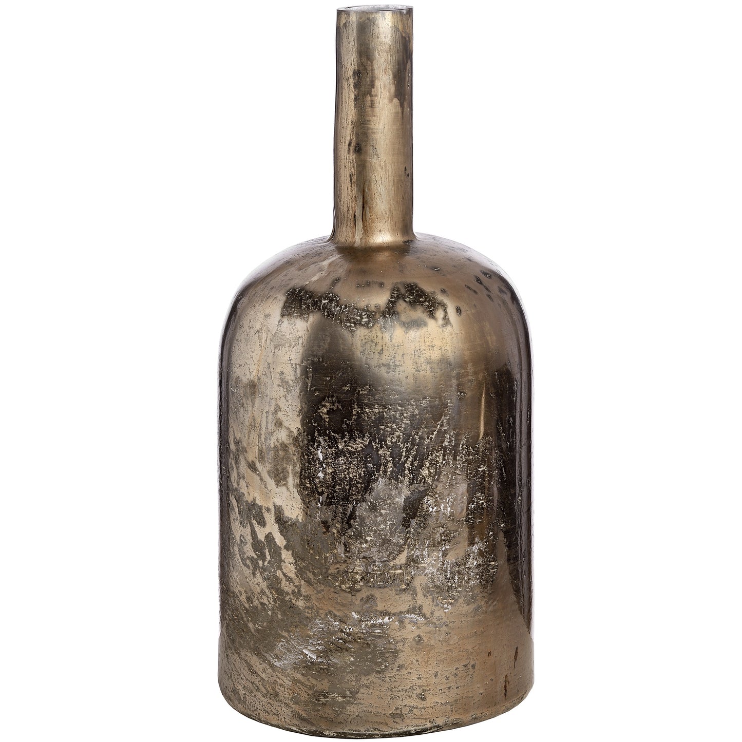 Large Floor Standing Antique Silver Effect Glass Vase - Unique Home Pieces
