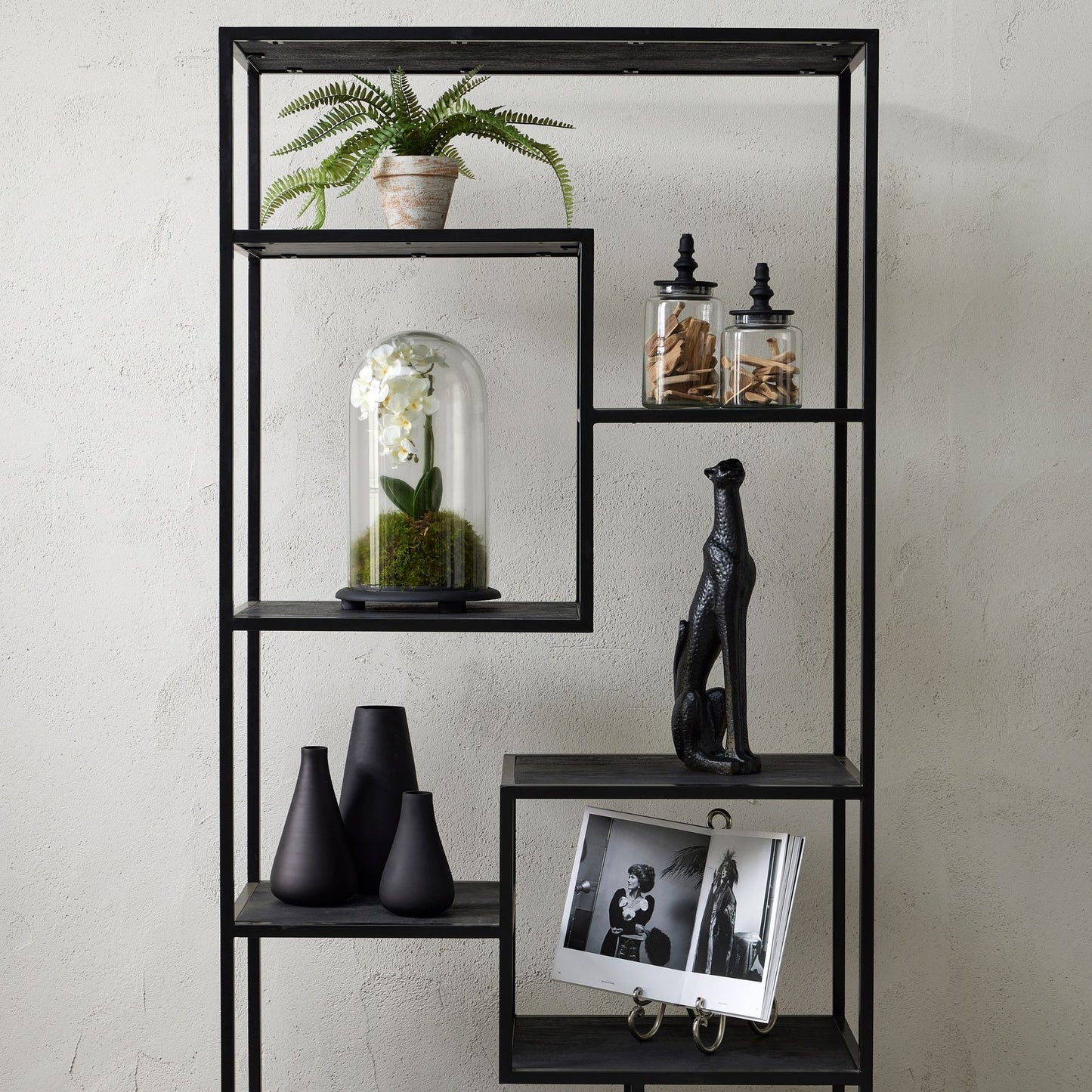 Black Finial Glass Cannister - Unique Home Pieces