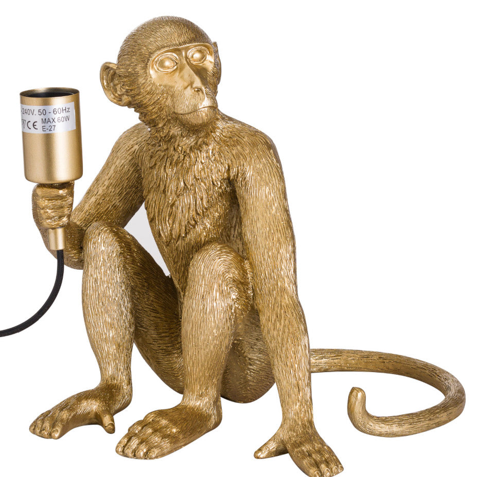 George The Monkey Gold Table Lamp - Unique Home Pieces