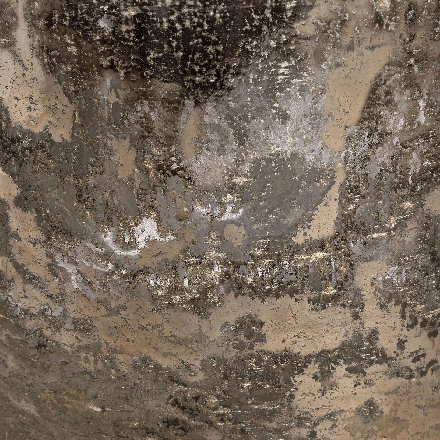 Large Floor Standing Antique Silver Effect Glass Vase - Unique Home Pieces