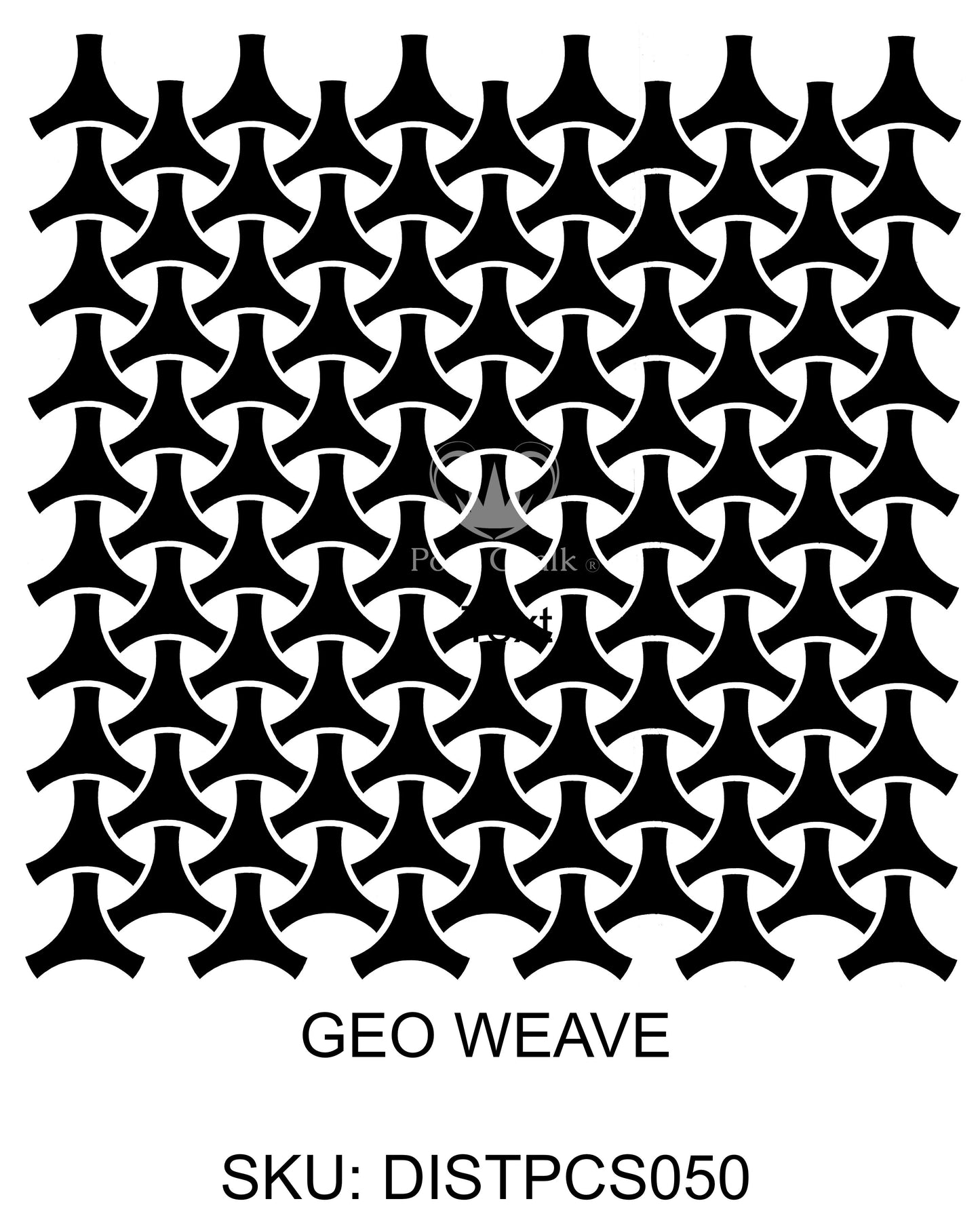 Posh Chalk Stencil Geo Weave 50x50cm New! - DISTPCS050 - Posh Chalk UK