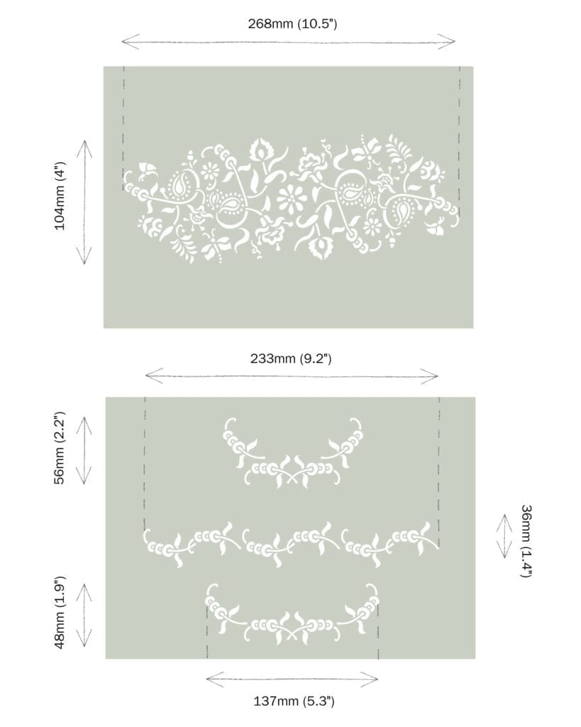 Annie Sloan Stencils Paisley Floral Garland - A4