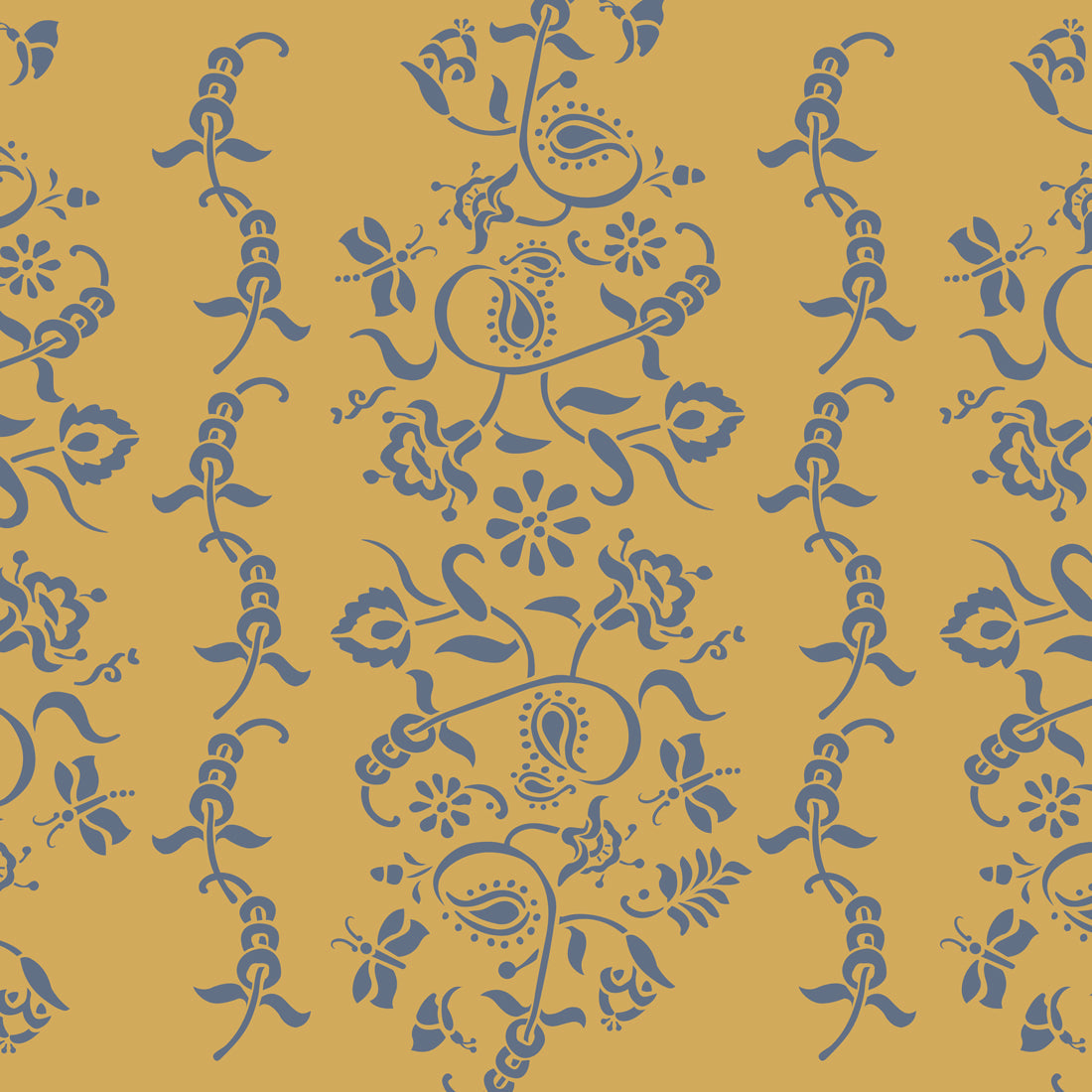 Annie Sloan Stencils Paisley Floral Garland - A4