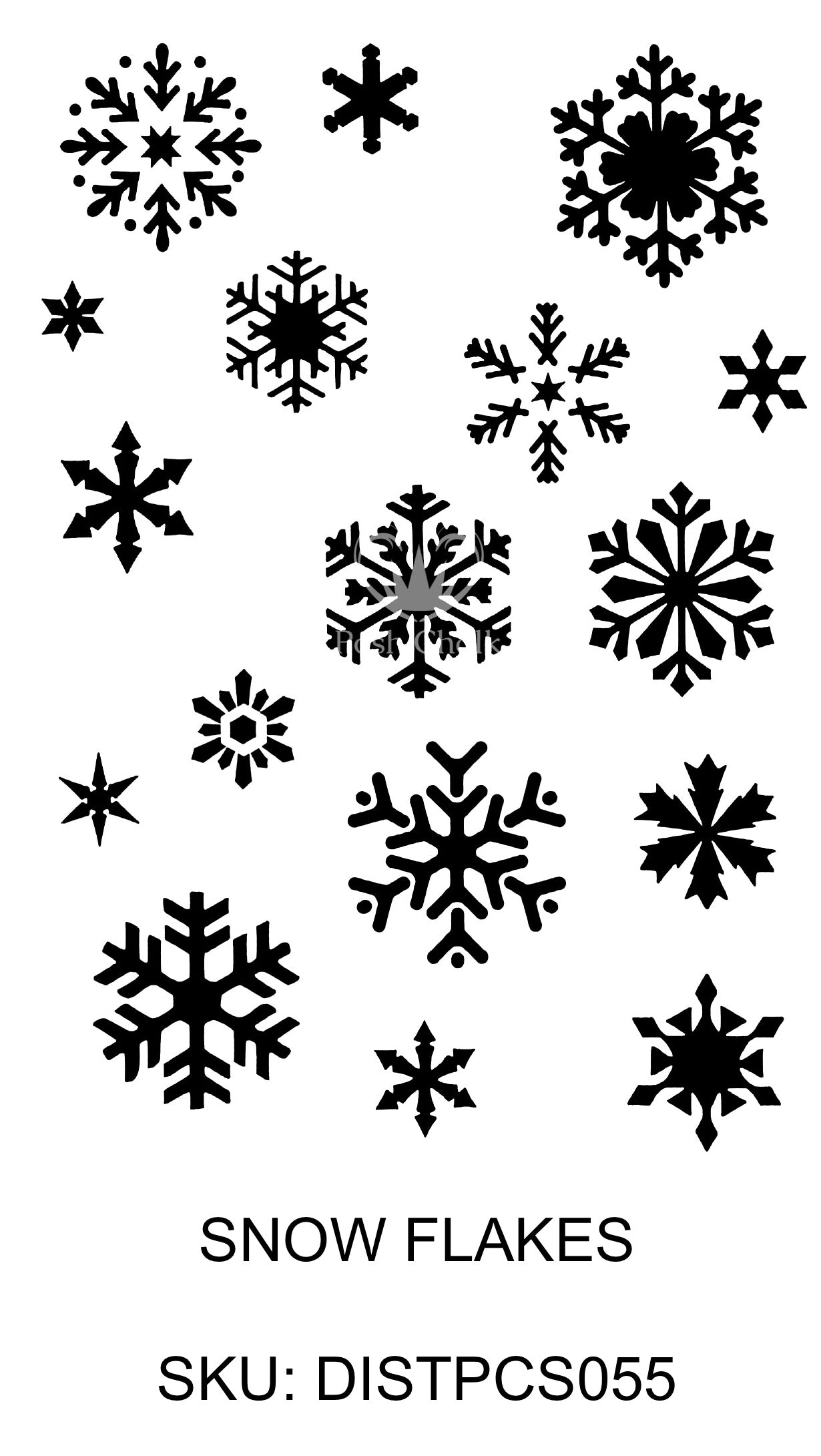 Posh Chalk Stencil Snowflakes 21x30cm New! - DISTPCS055 - Posh Chalk UK