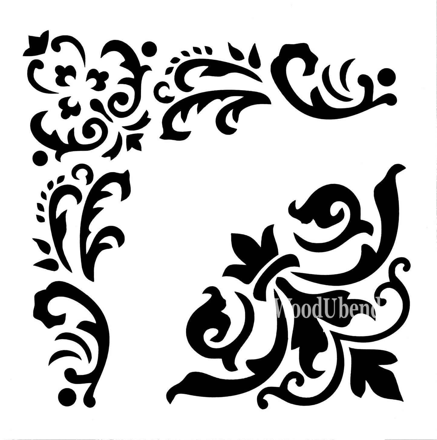 Posh Chalk Stencil WoodUbends 30x30cm PCS013 - Posh Chalk UK