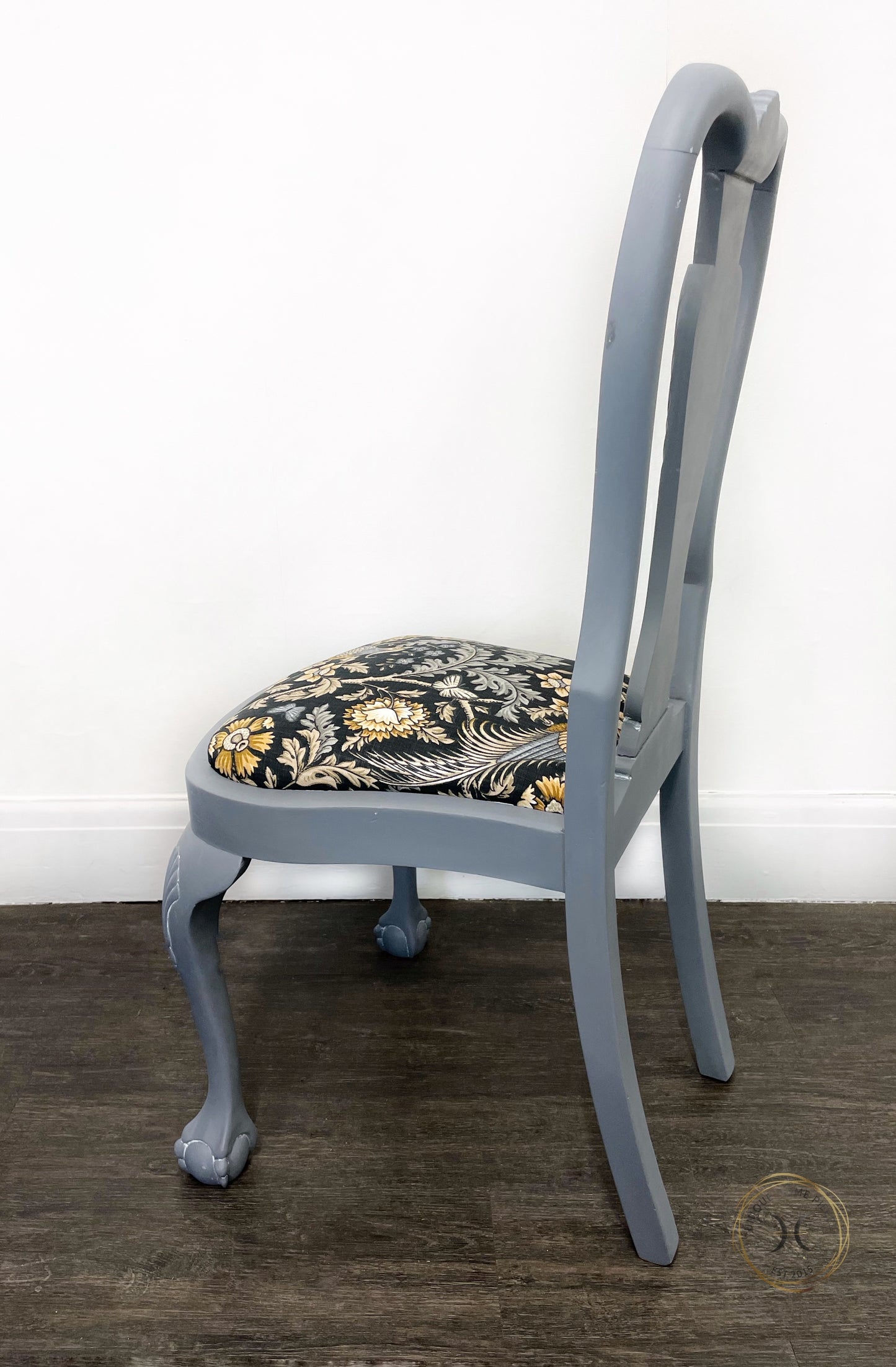 Set of 4 Claw and Ball Splat Back Grey Dining Chairs