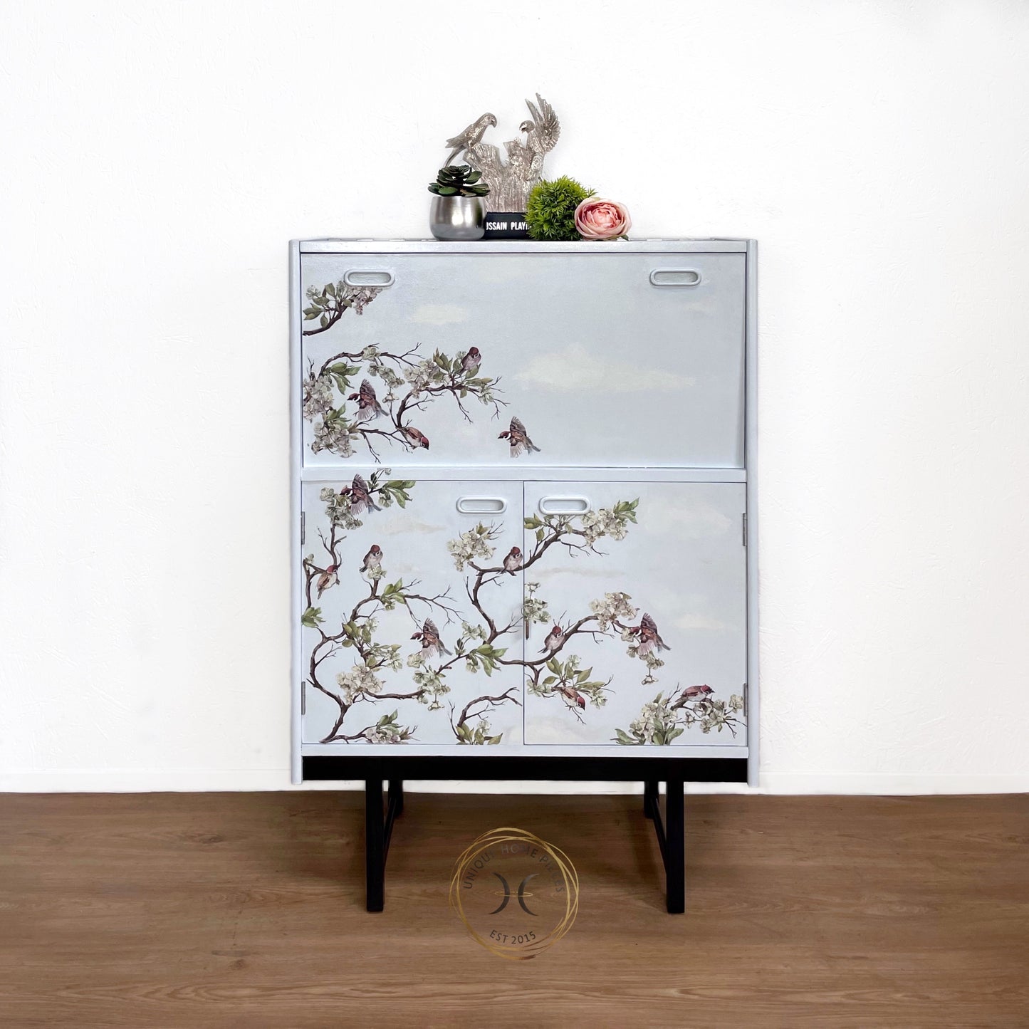 Turnidge Painted Cocktail Cabinet/ Dry Bar/ Drinks Prep Station - Unique Home Pieces