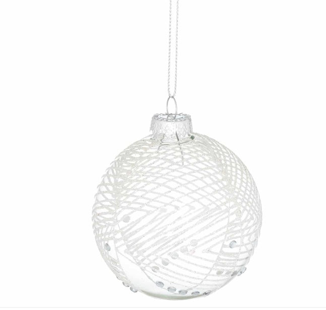 The Noel Collection Abstract Glitter Bauble 21989 - Unique Home Pieces