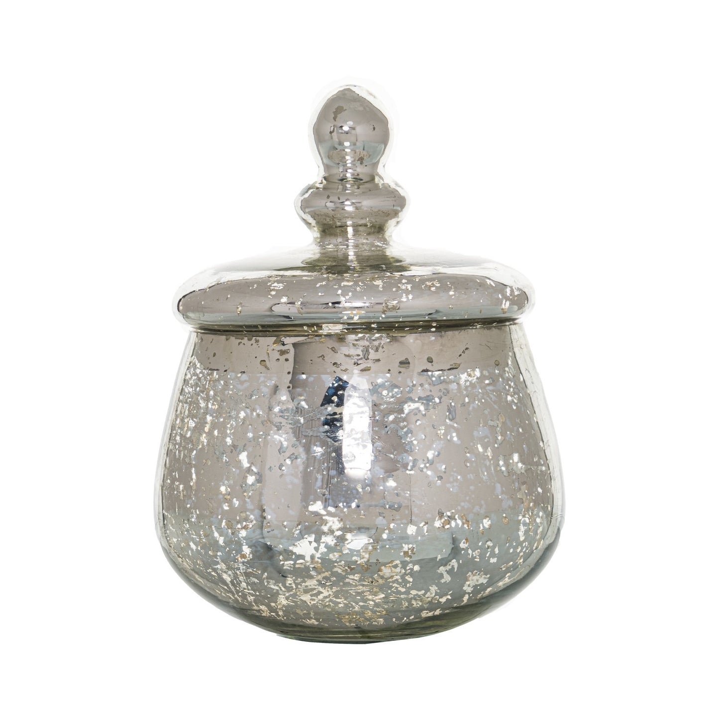 Small Silver Bulbous Jar - Unique Home Pieces