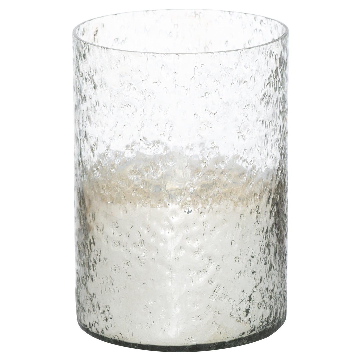 Lustre Silver Cylindrical Candle Holder - Unique Home Pieces