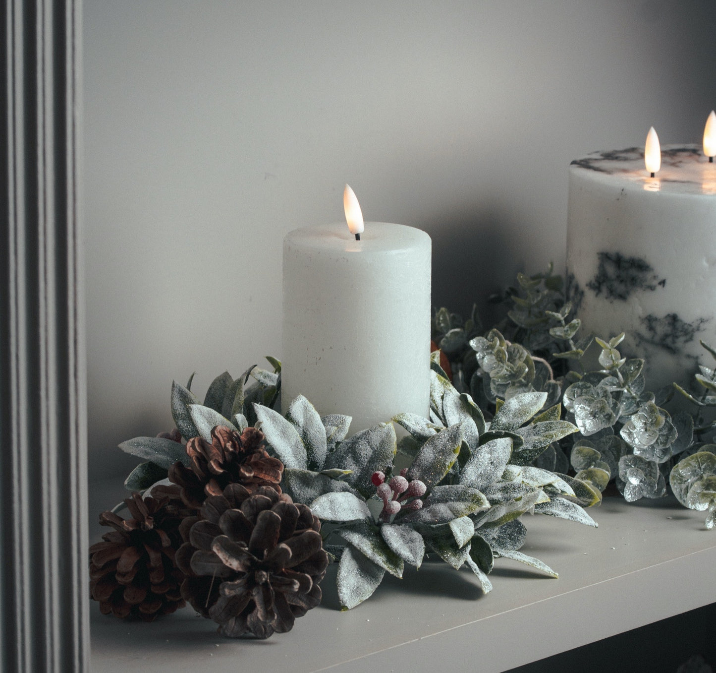 Luxe Collection Natural Glow 3x8 Textured Ribbed LED Candle