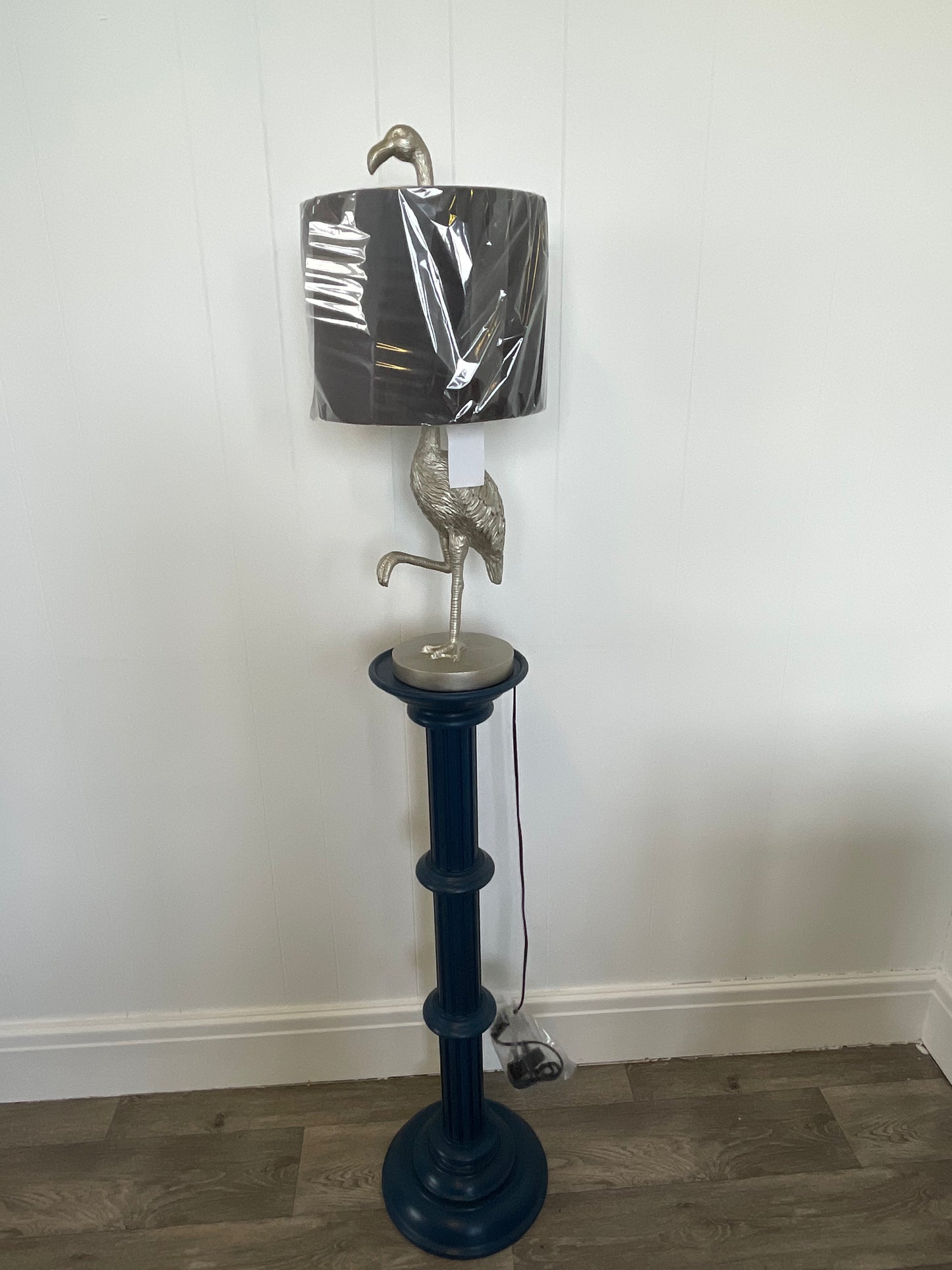 Flamingo Silver Table Lamp with Grey Shade - Unique Home Pieces