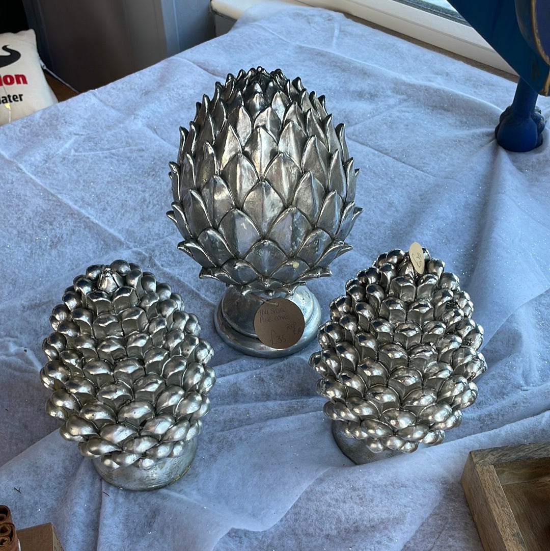 Aspen Decorative Silver Pinecone - Unique Home Pieces