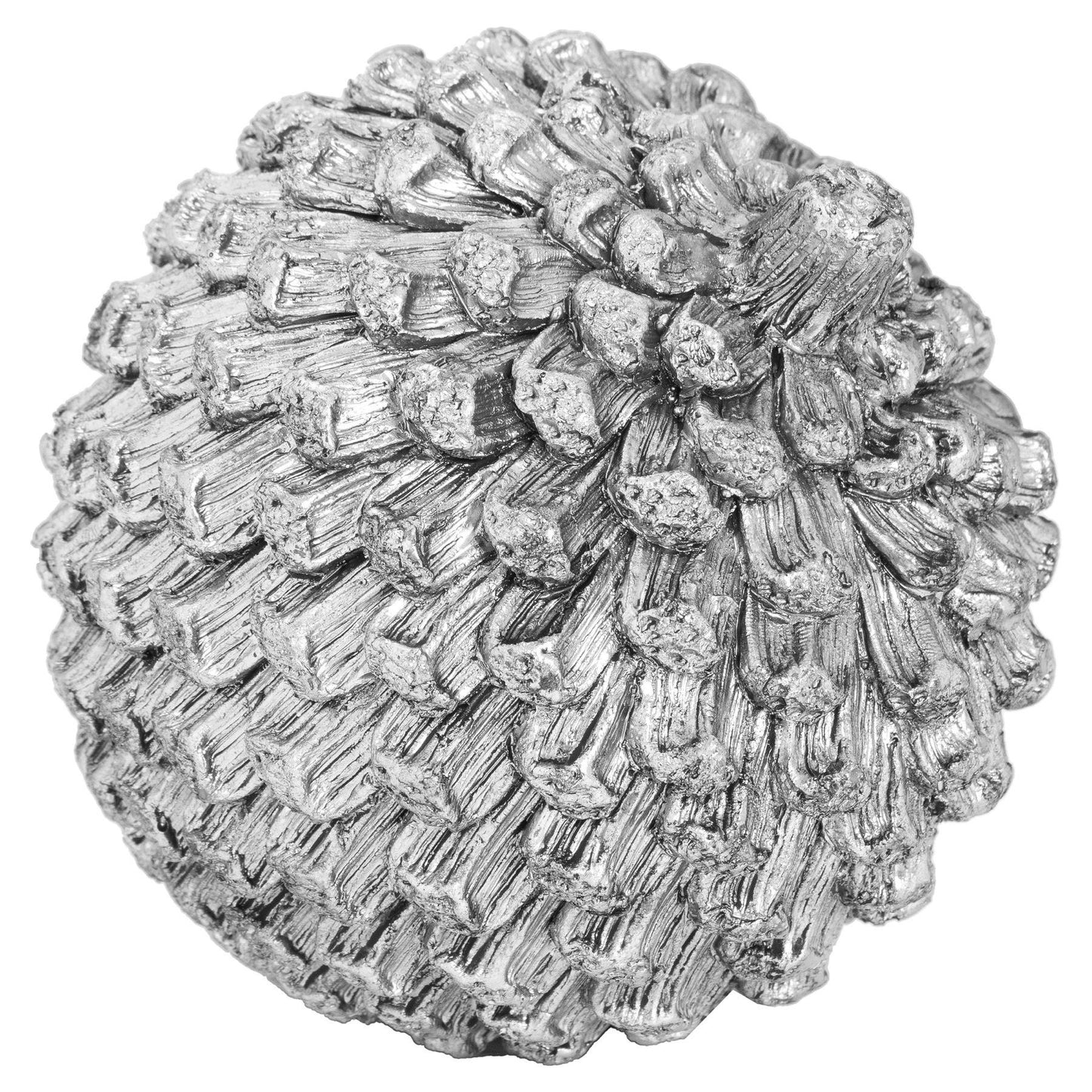 Large Ceramic Silver Pinecone