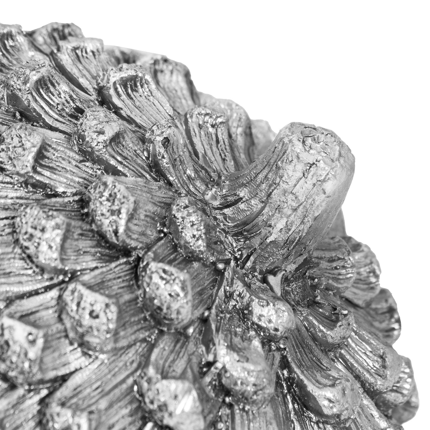 Large Ceramic Silver Pinecone