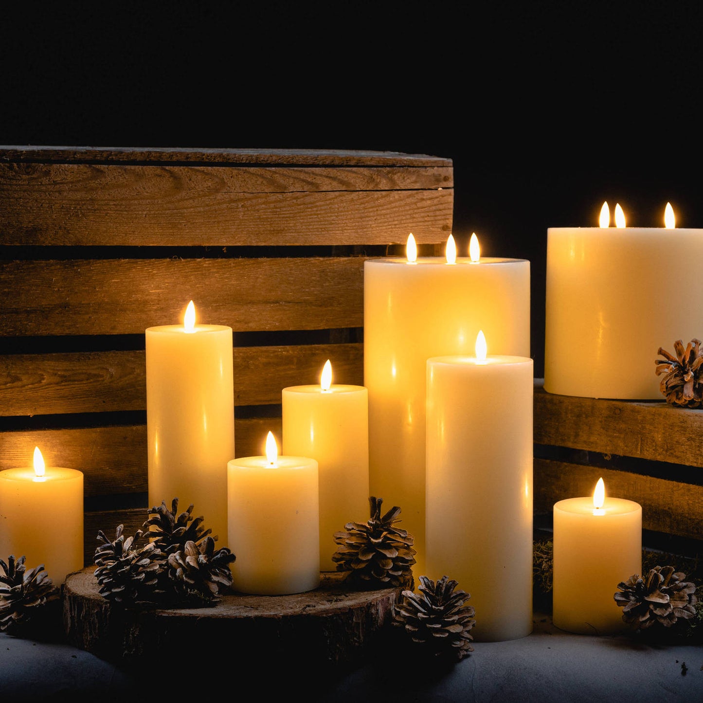 Luxe Collection Natural Glow 3.5 x 9 LED Ivory Candle - Unique Home Pieces